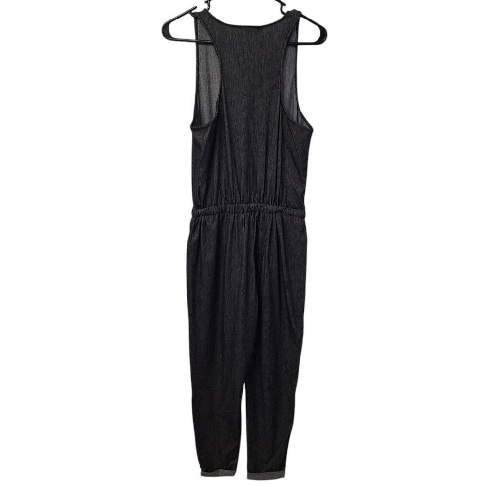 ShoSho Jumper Stretch Playsuit One Piece‎ Sleeveless Womens Large Black Gray - Picture 2 of 8